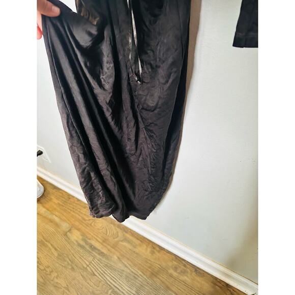 SOMETHING NAVY Black Jersey One Shoulder Long Sleeve Mid-Cutout Gown Medium - Picture 14 of 16